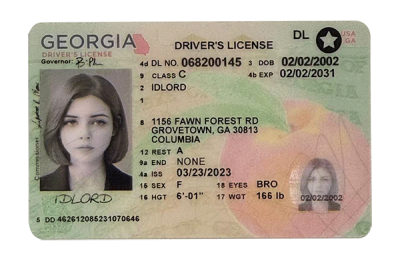 Georgia Fake id front side