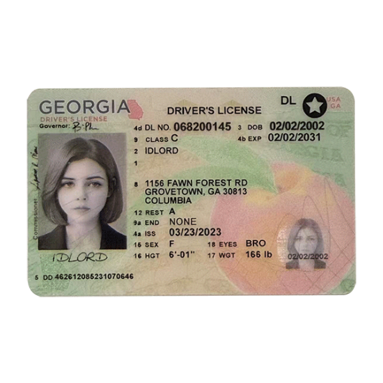 Georgia Fake id front side