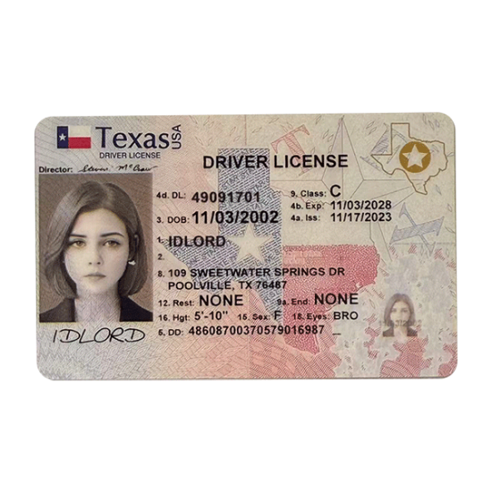 Texas Fake id front side