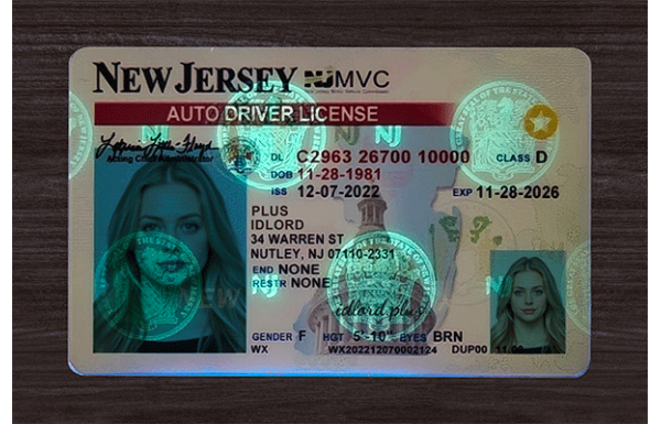 New Jersey Fake Dirvers Licence